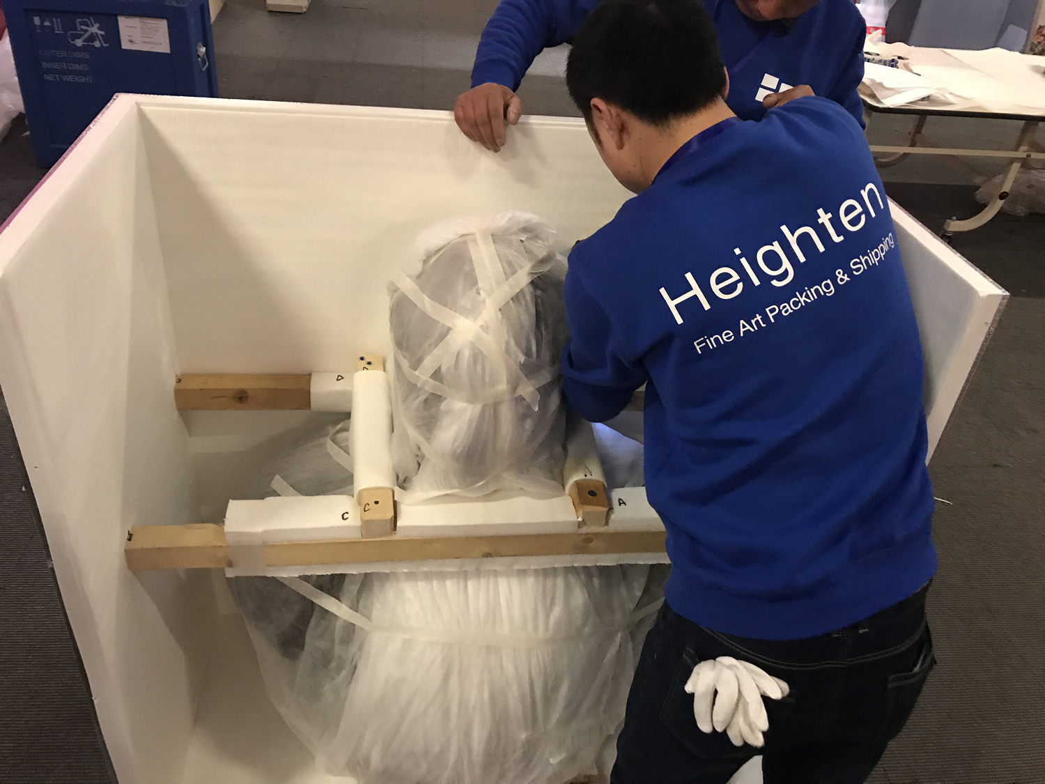 Soft packing inside a crate